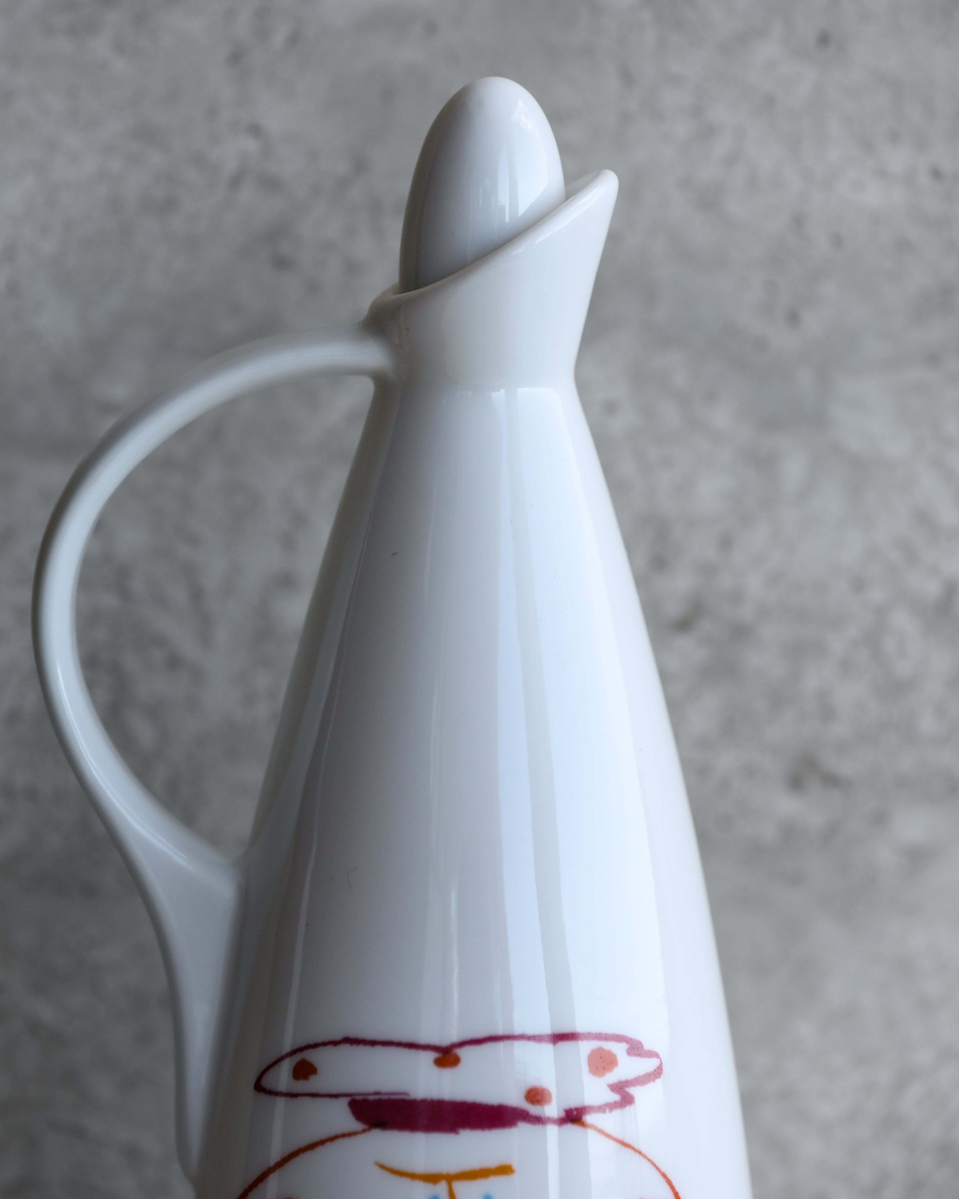 Sculptural spout and handle detail on Picasso Tognana cruet