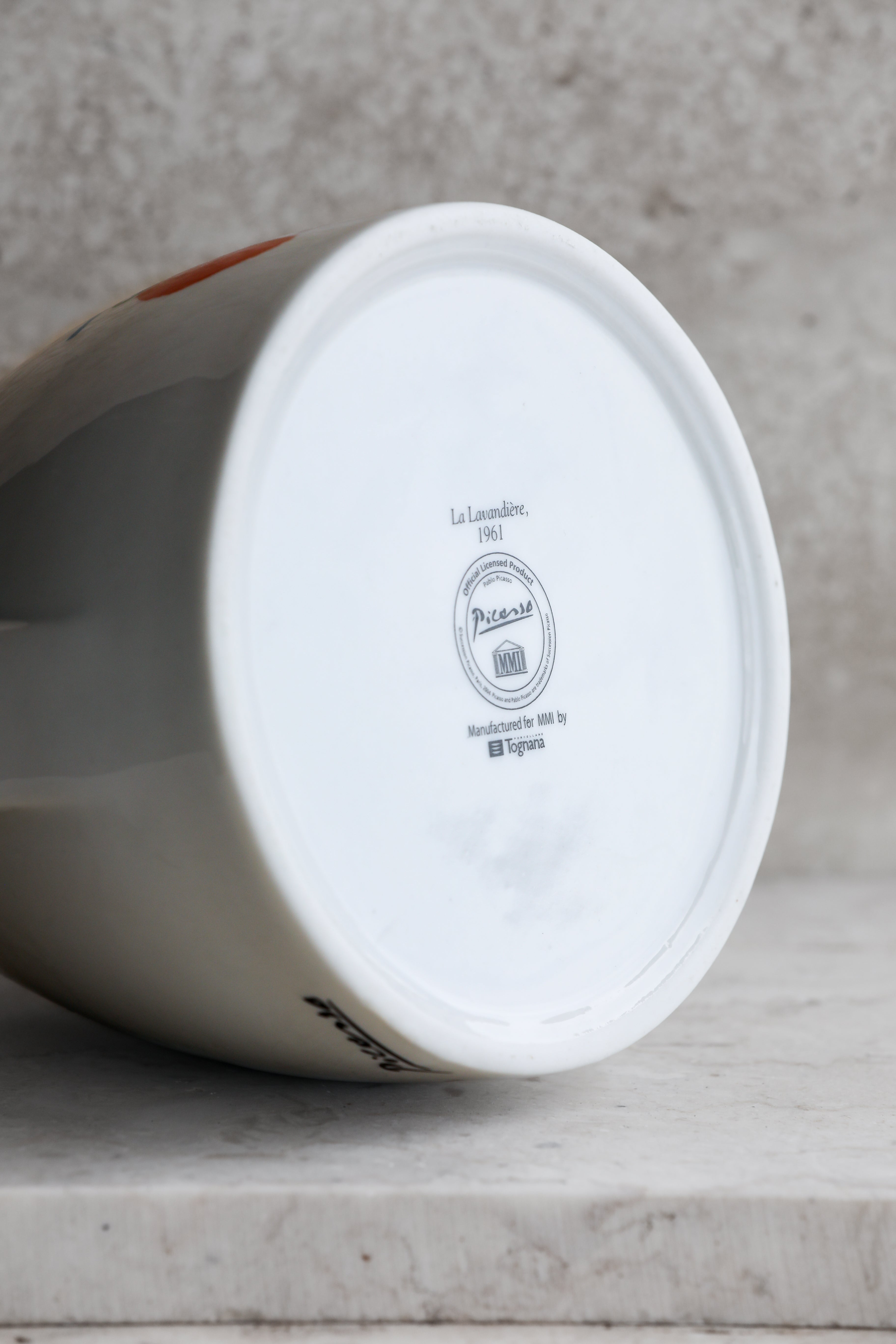 Vintage 1990s Tognana × Pablo Picasso Porcelain Kettle — “La Lavandière, 1961” Licensed Design